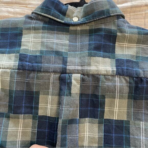 Barbour Tailored Fit 100% Cotton Button up Tartan Patch Shirt Sz M Kielder Blue - Picture 10 of 15